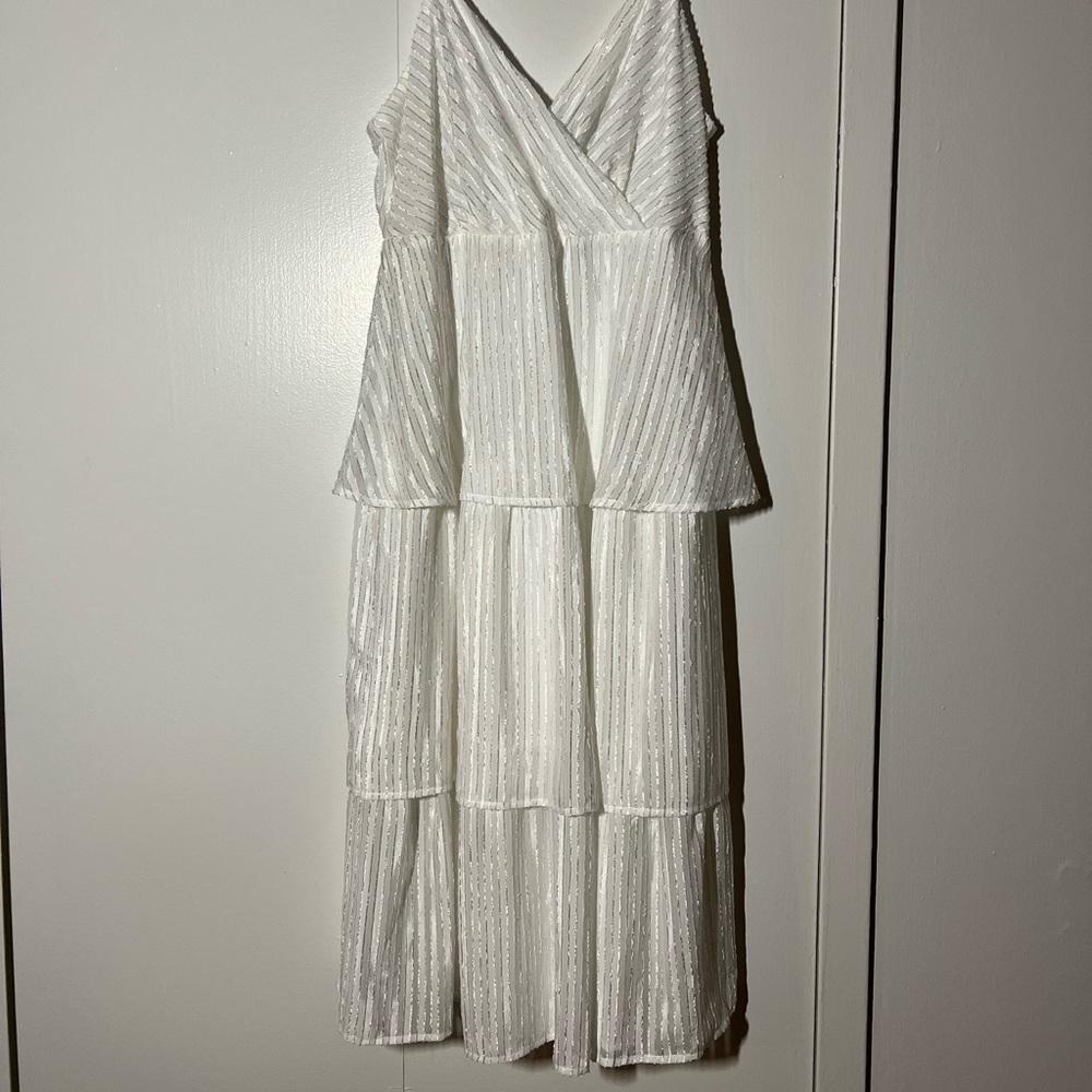 White, spaghetti strap dress